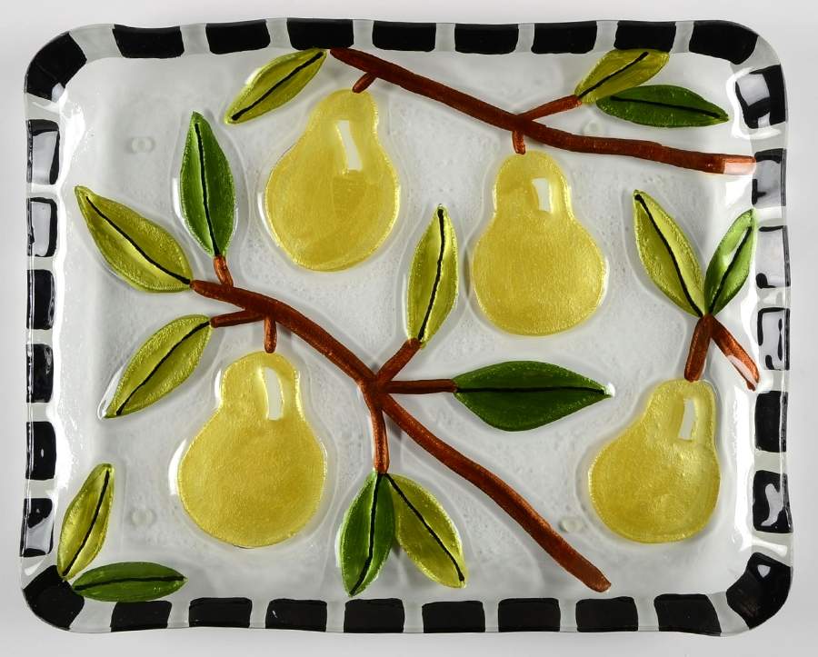 Giftware Q  Pears Platter by Silvestri-Demdaco-1