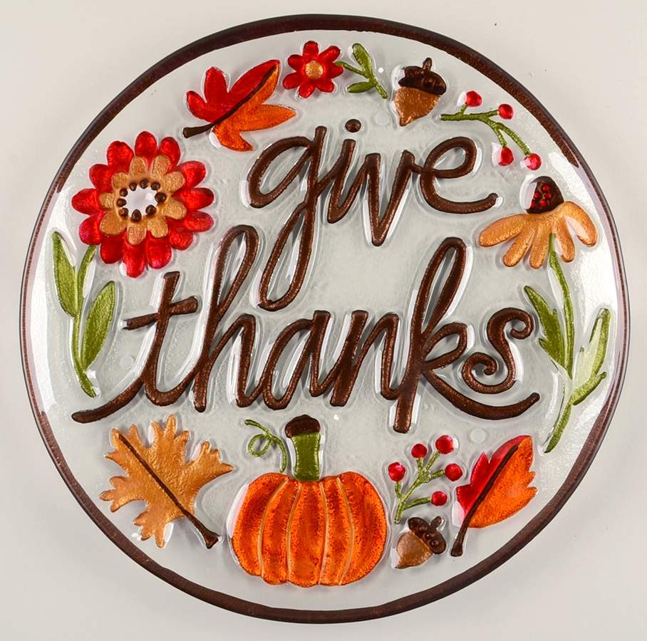 Giftware Q  Give Thanks Round Platter by Silvestri-Demdaco-1
