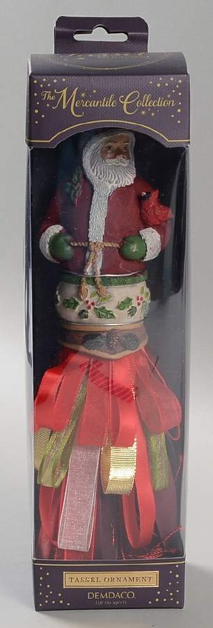 Giftware Q Woodland Santa Tassel Ornament by Silvestri-Demdaco-1