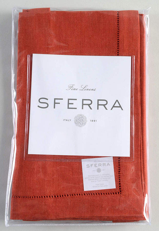 Fine Linens, Napkins (4 Pack) 20" x 20" Brick Napkin by Sferra-1