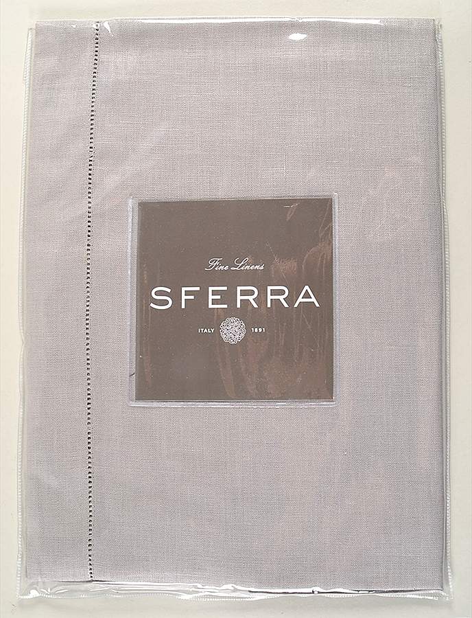 Fine Linens, Napkins 15" x 72" Gray Table Runner by Sferra-1