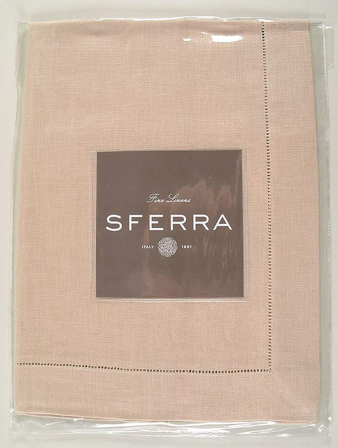 Fine Linens, Napkins 15" x 72" Natural Table Runner by Sferra-1