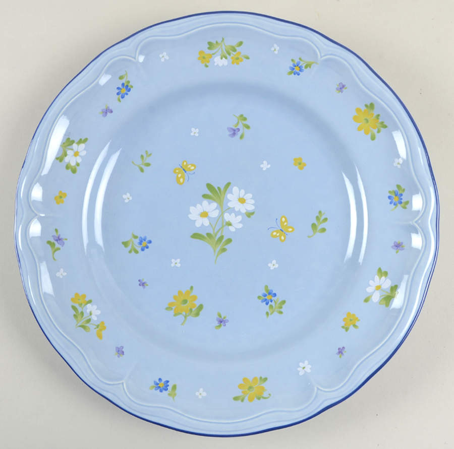 Auberge Blue 12" Chop Plate (Round Platter) by Yamaka-1