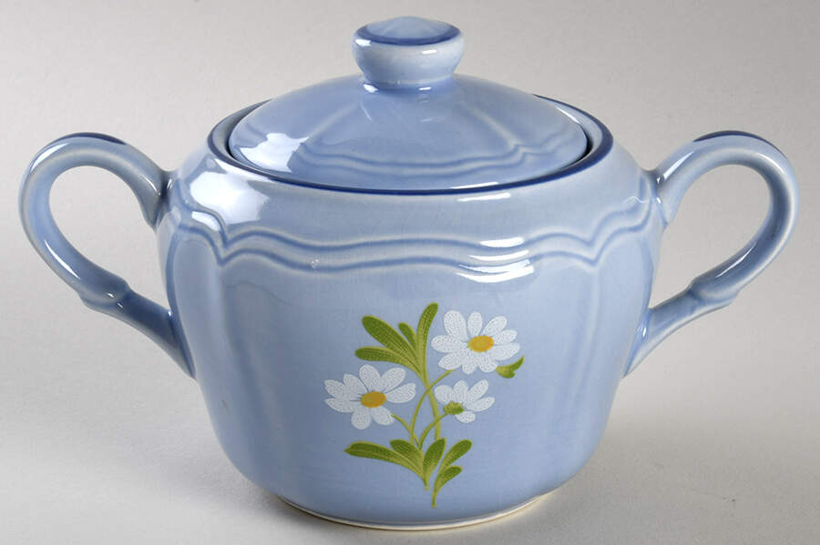Auberge Blue Sugar Bowl & Lid by Yamaka-1