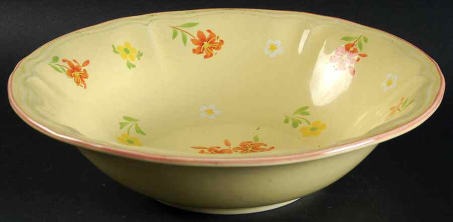 Auberge Yellow 9" Round Vegetable Bowl by Yamaka-1