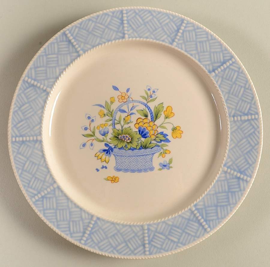 Bouquet Basket Blue Salad Plate by Yamaka-1