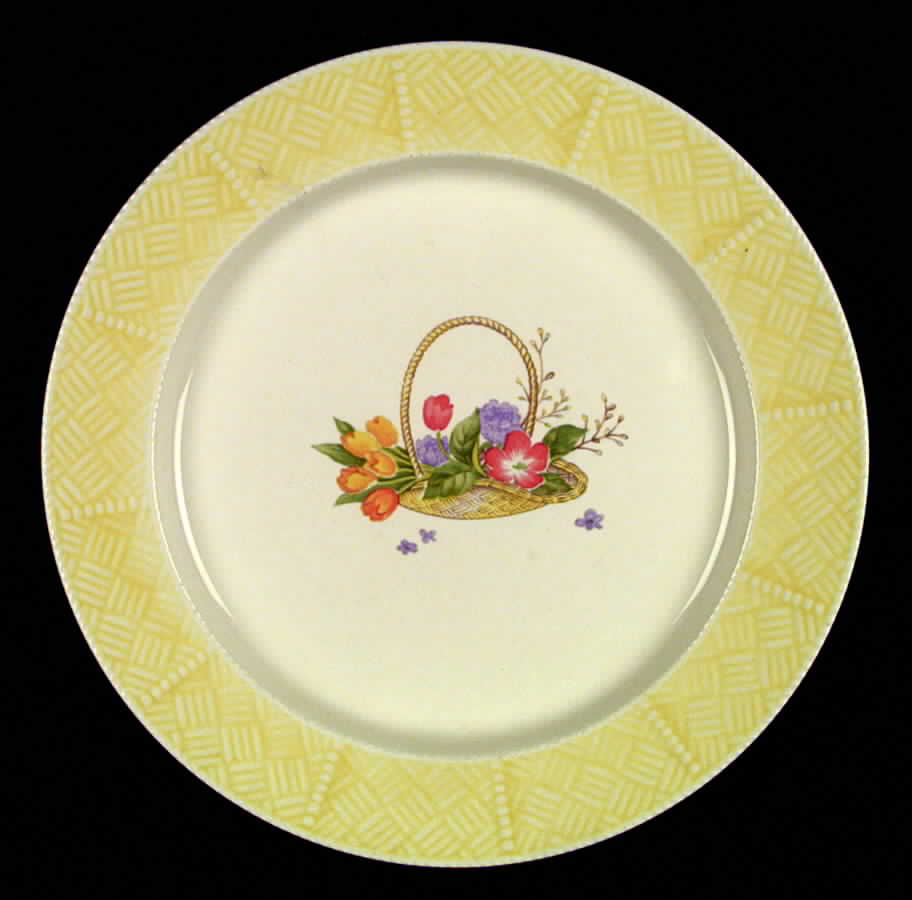Bouquet Basket Yellow Dinner Plate by Yamaka-1