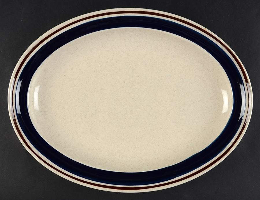 Chateau Cobalt Blue 12" Oval Serving Platter by Yamaka-1