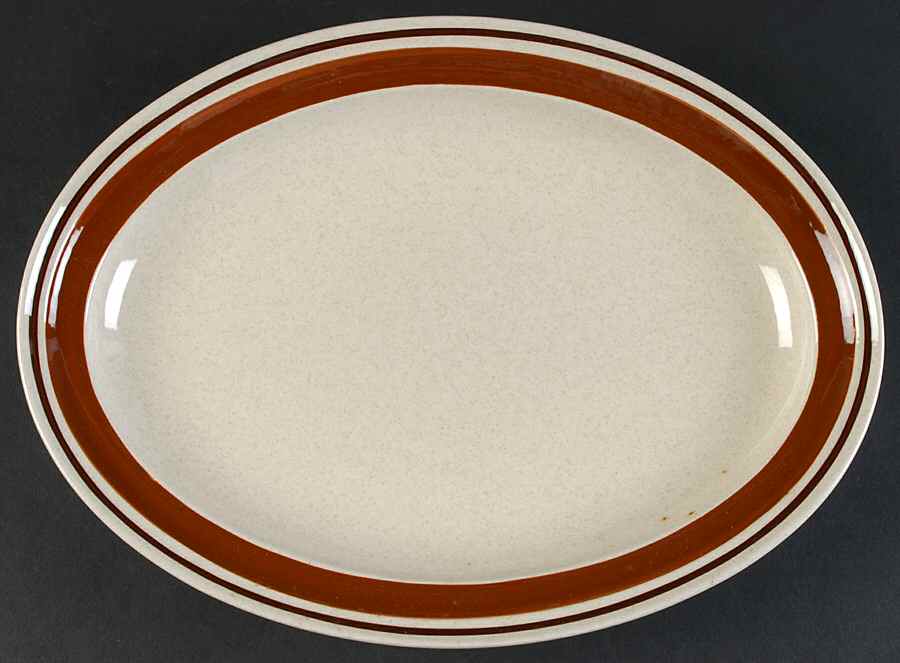 Chateau Sienna Brown 12" Oval Serving Platter by Yamaka-1