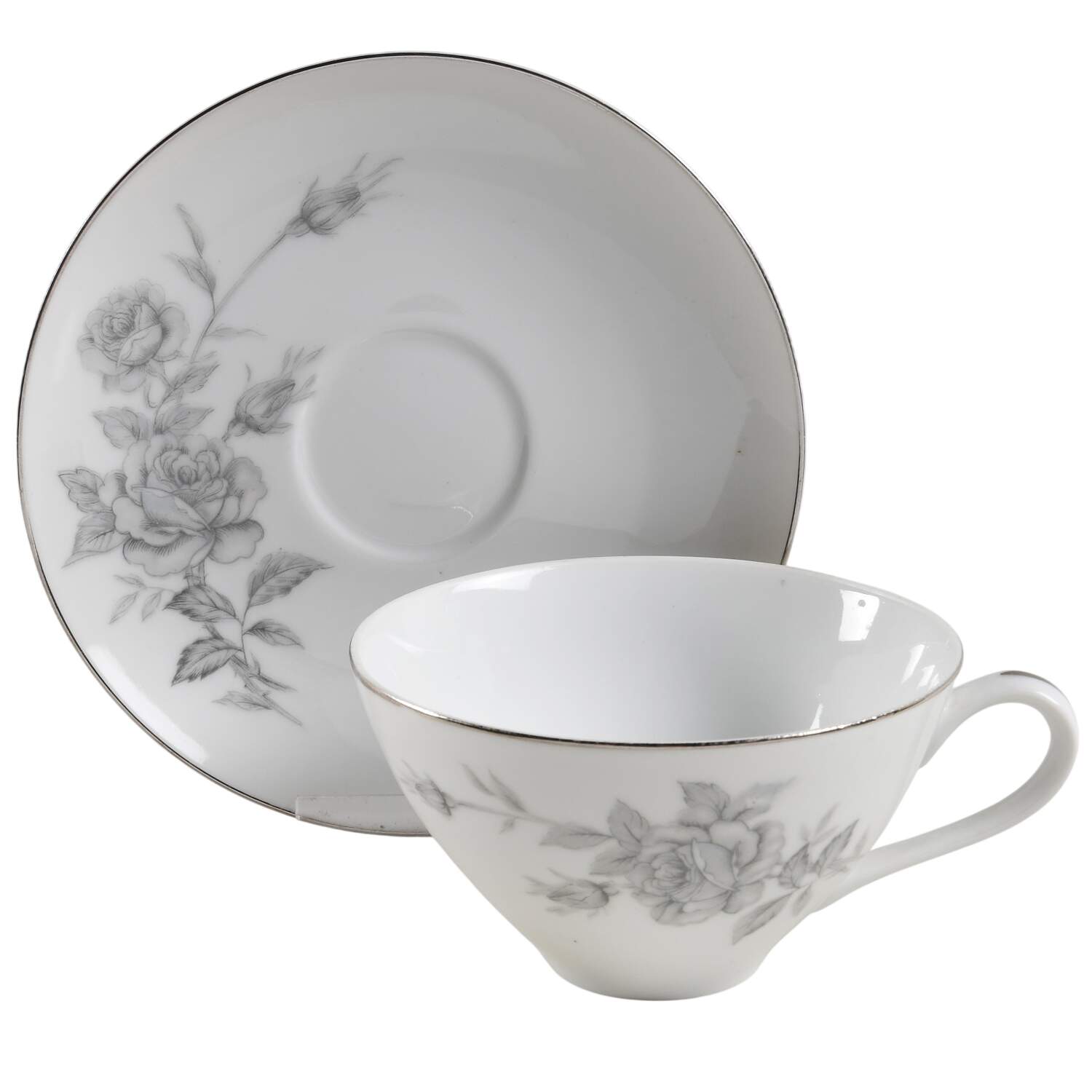 Chateau Rose Flat Cup & Saucer Set by Yamaka-1