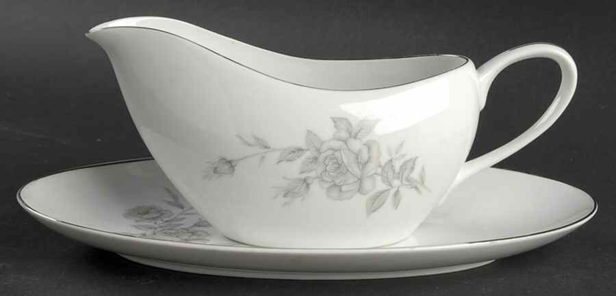 Chateau Rose Gravy Boat & Underplate by Yamaka-1