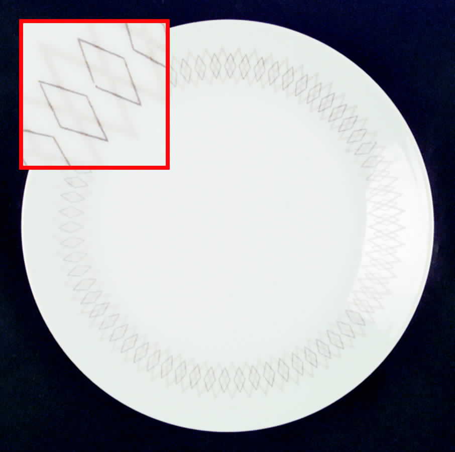 Diamond Taupe Brown Dinner Plate by Yamaka-1