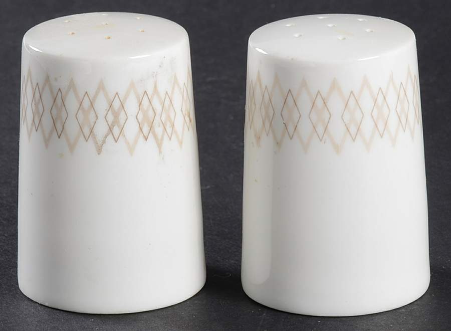 Diamond Taupe Brown Salt & Pepper Set by Yamaka-1