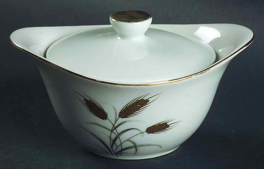 Golden Grain Mini Sugar Bowl & Lid by Yamaka-1