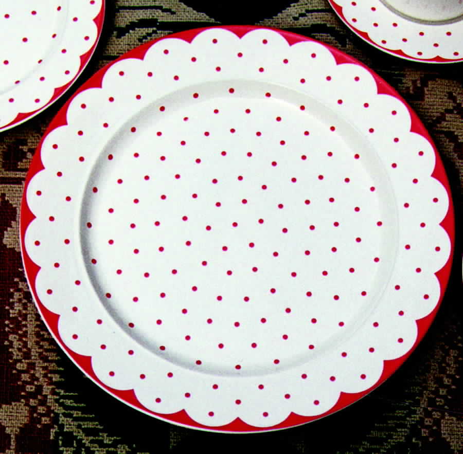 Picadilly Red Dinner Plate by Yamaka-1