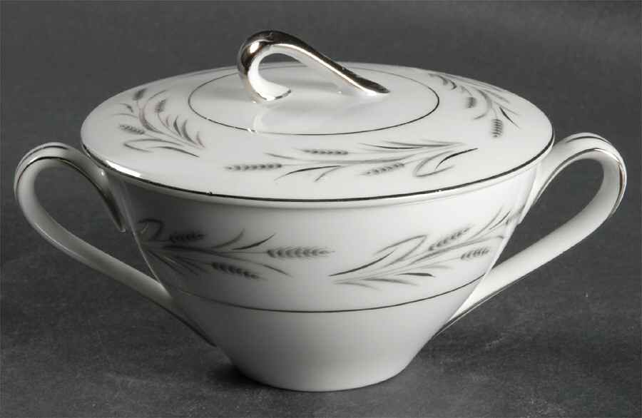 Platinum Wheat Sugar Bowl & Lid by Yamaka-1