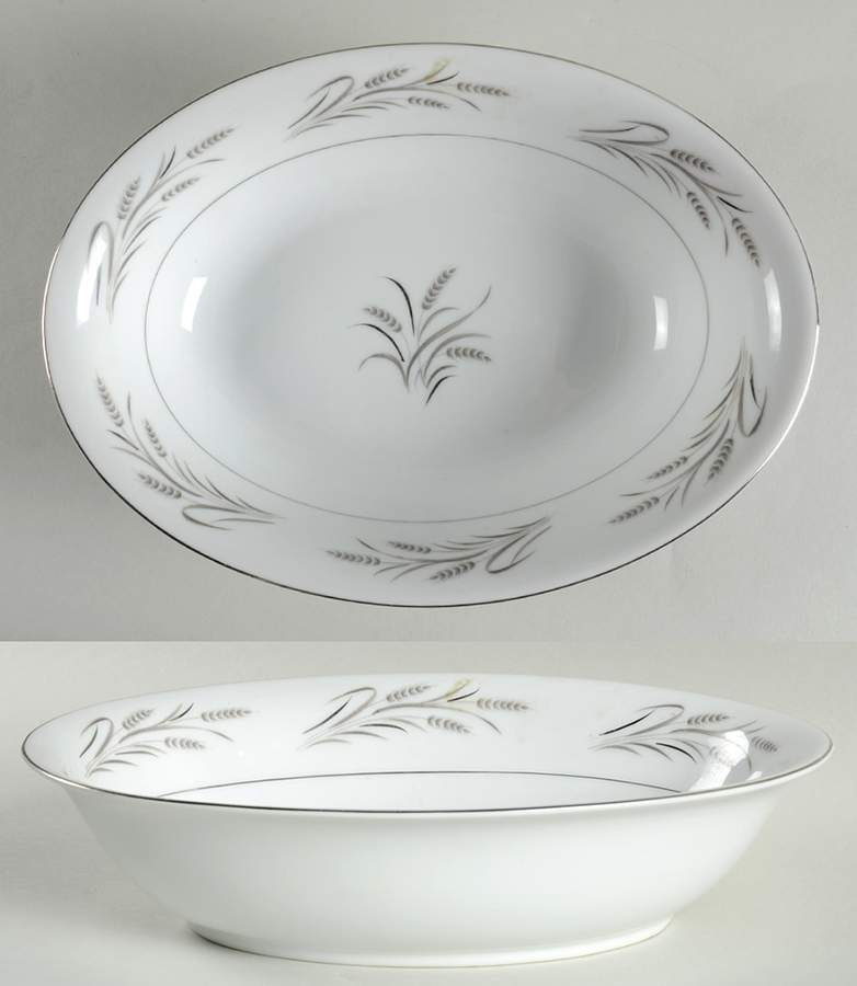 Platinum Wheat 10" Oval Vegetable Bowl by Yamaka-1