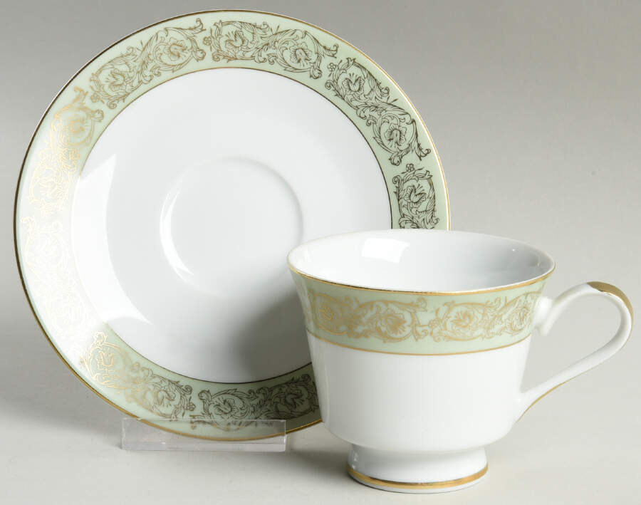 Renaissance Footed Cup & Saucer Set by Yamaka-1
