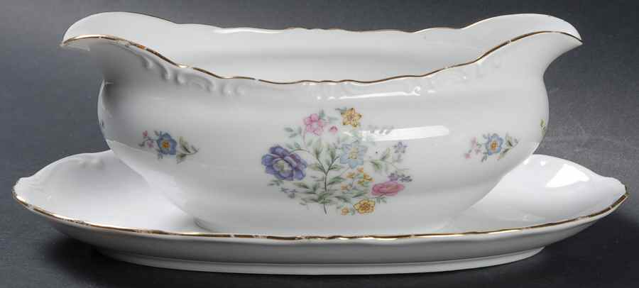 Spring Time Gravy Boat with Attached Underplate by Yamaka-1