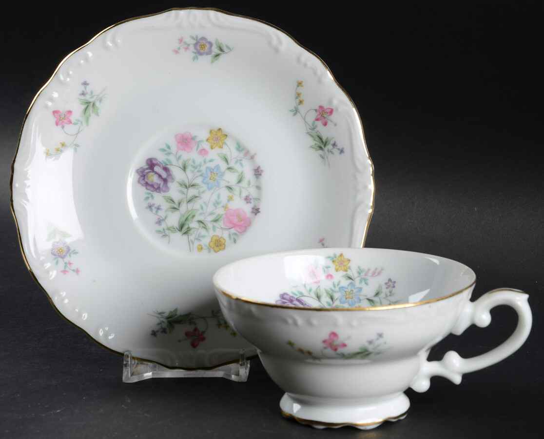 Spring Time Footed Cup & Saucer Set by Yamaka-1