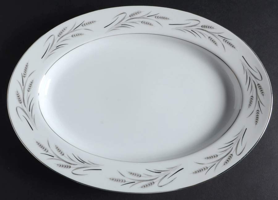 Sterling Wheat 12" Oval Serving Platter by Yamaka-1