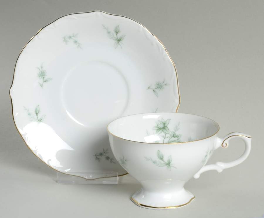 Jade Rose Footed Cup & Saucer Set by Yamato-1