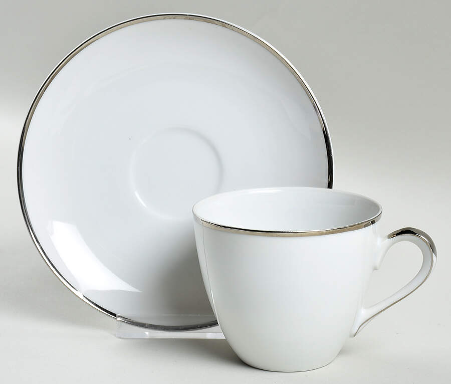 Platina Flat Cup & Saucer Set by Yamato-1