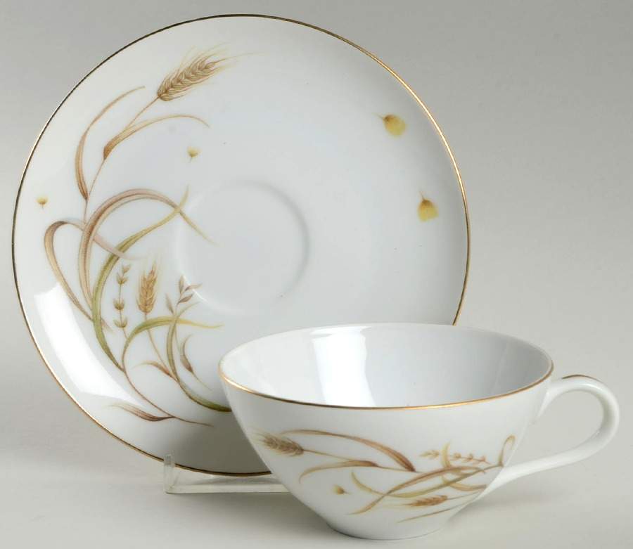 Wheat Flat Cup & Saucer Set by Yamato-1