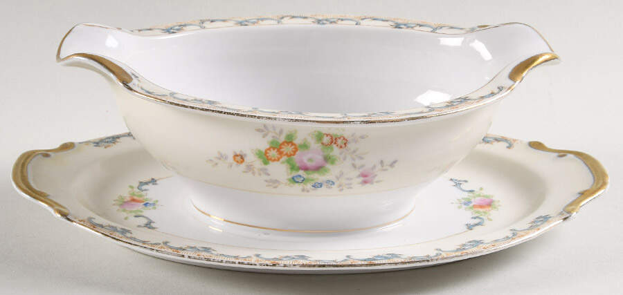 YRK3 Gravy Boat with Attached Underplate by York (Japan)-1