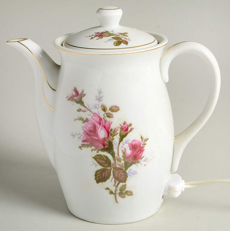 Moss Rose (Smooth) Hot Water Pot and Electric Warmer by Yamaka-1