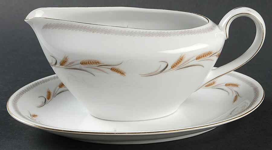 Winter Wheat Gravy Boat & Underplate/Relish by Yamaka-1