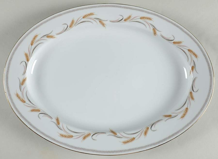 Winter Wheat 16" Oval Serving Platter by Yamaka-1