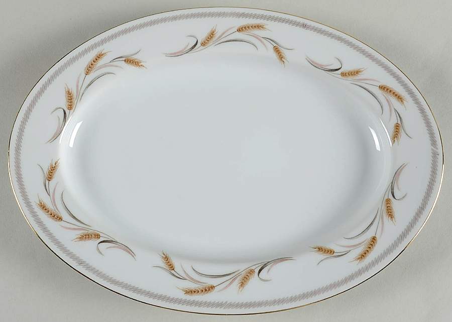Winter Wheat 12" Oval Serving Platter by Yamaka-1
