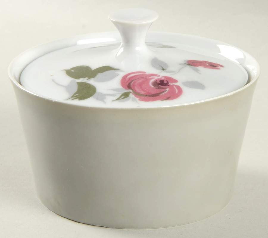 Cashmere Rose Sugar Bowl & Lid by Yamato-1