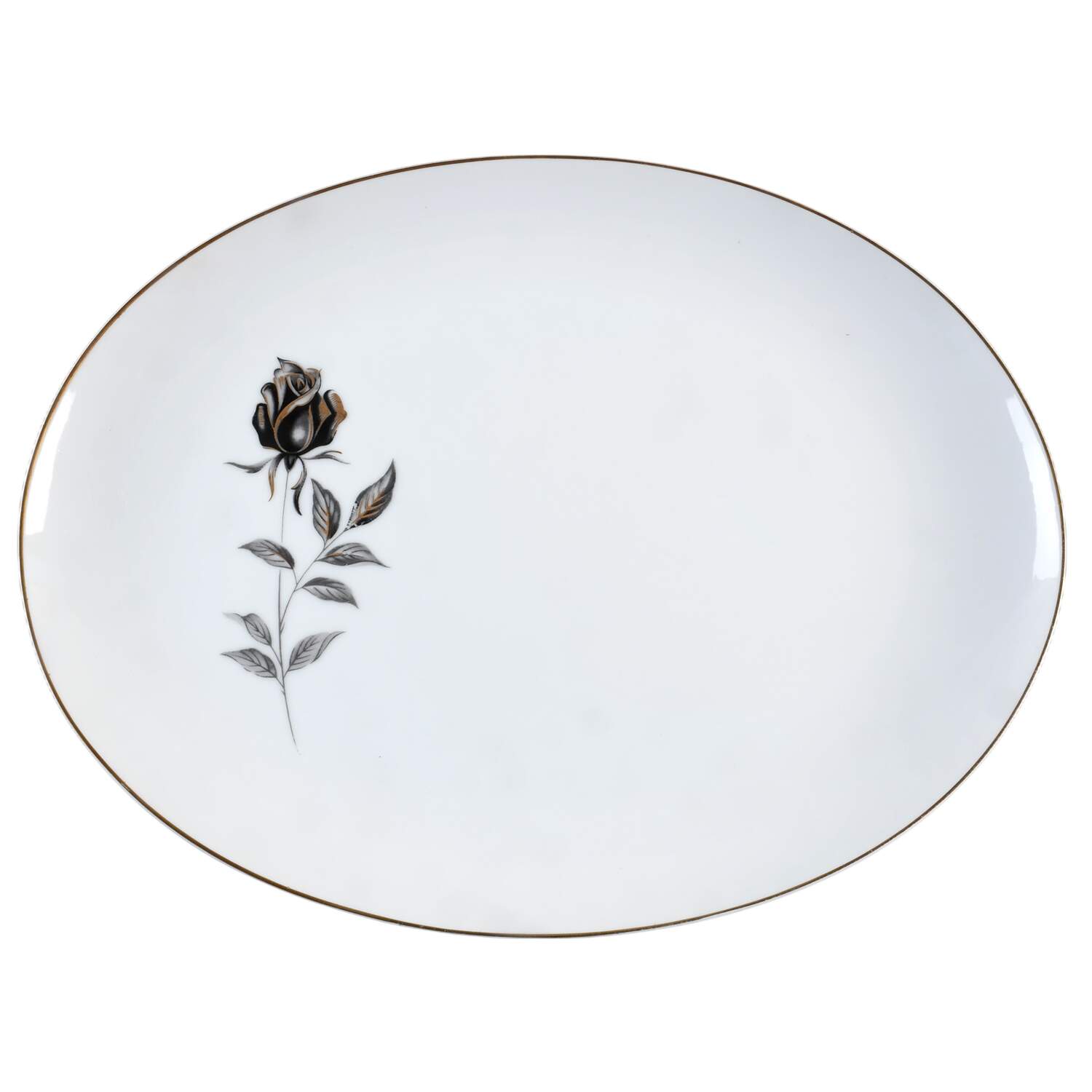 Antique Rose 14" Oval Serving Platter by Yamaka-1