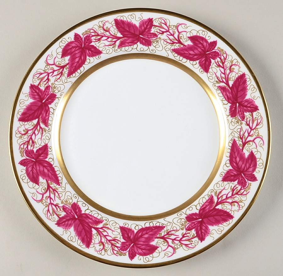 Hampton Court Burgundy Salad/Dessert Plate by William Yeoward-1