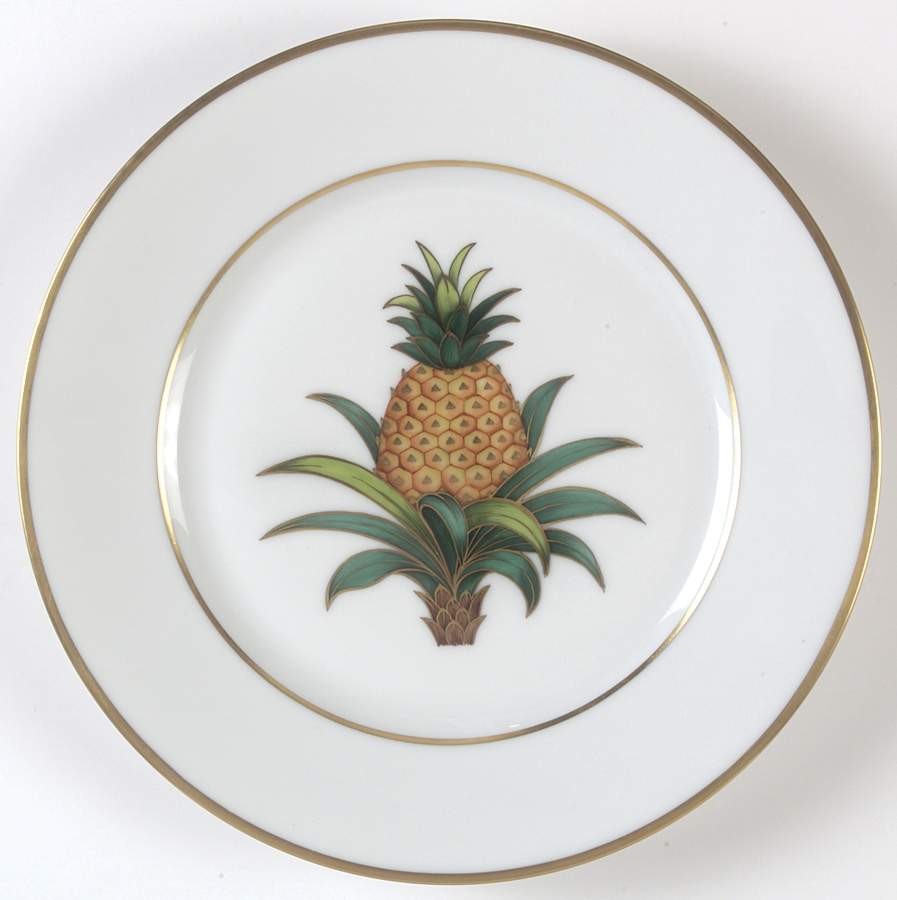 Pineapple & Leaves Salad/Dessert Plate by William Yeoward-1
