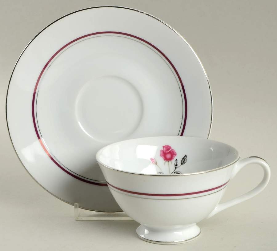Wedding Rose Footed Cup & Saucer Set by Yamaka-1