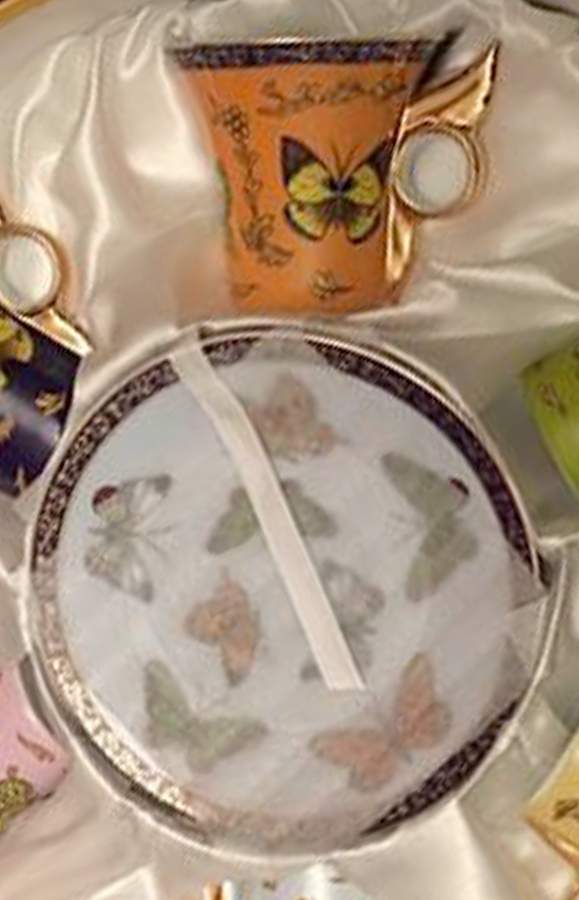 Butterfly Flat Demitasse Cup & Saucer Set by Yedi Houseware-1