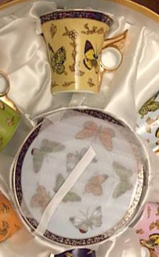 Butterfly Flat Demitasse Cup & Saucer Set by Yedi Houseware-1
