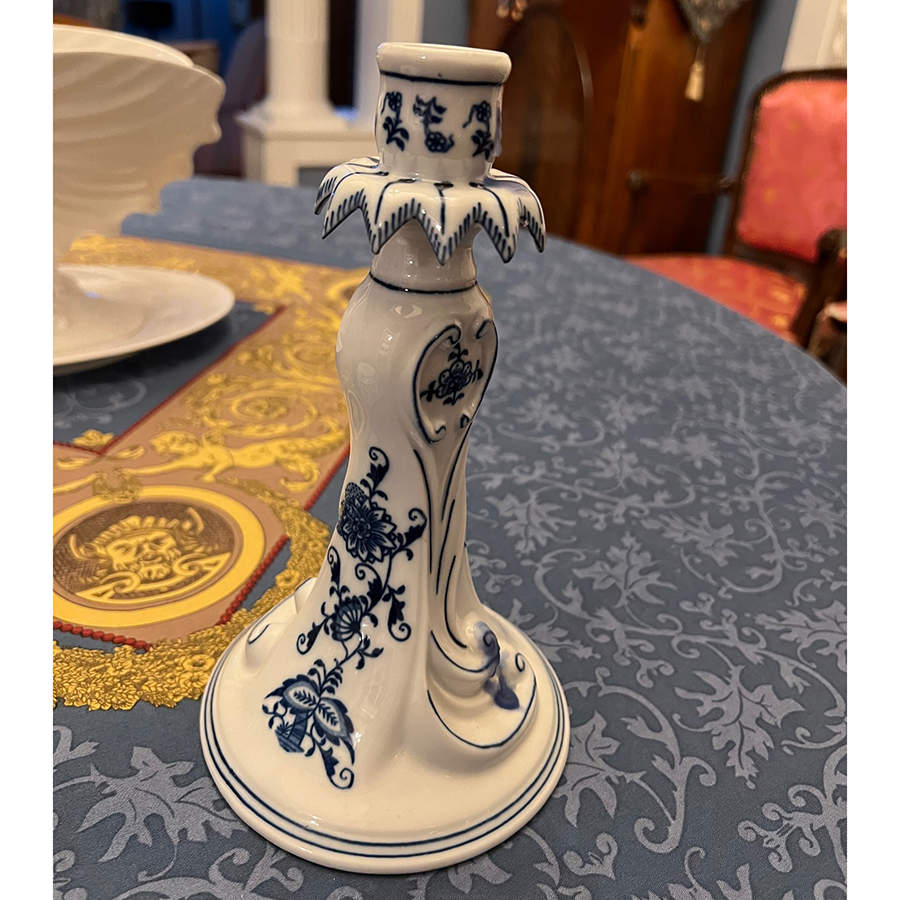 Blue Onion 8" Tall Candlestick by Zwiebelmuster-1