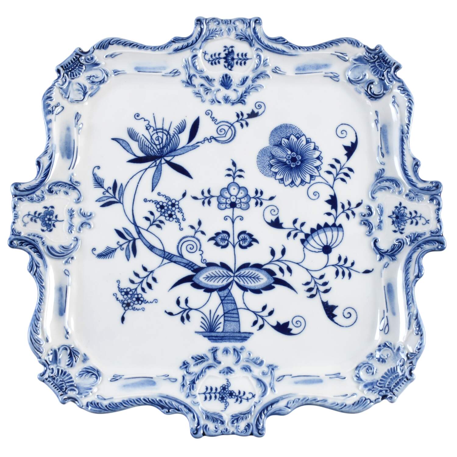 Blue Onion 13" Square Tray by Zwiebelmuster-1