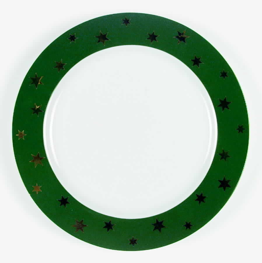Christmas Star Green Service Plate (Charger) by Zrike-1