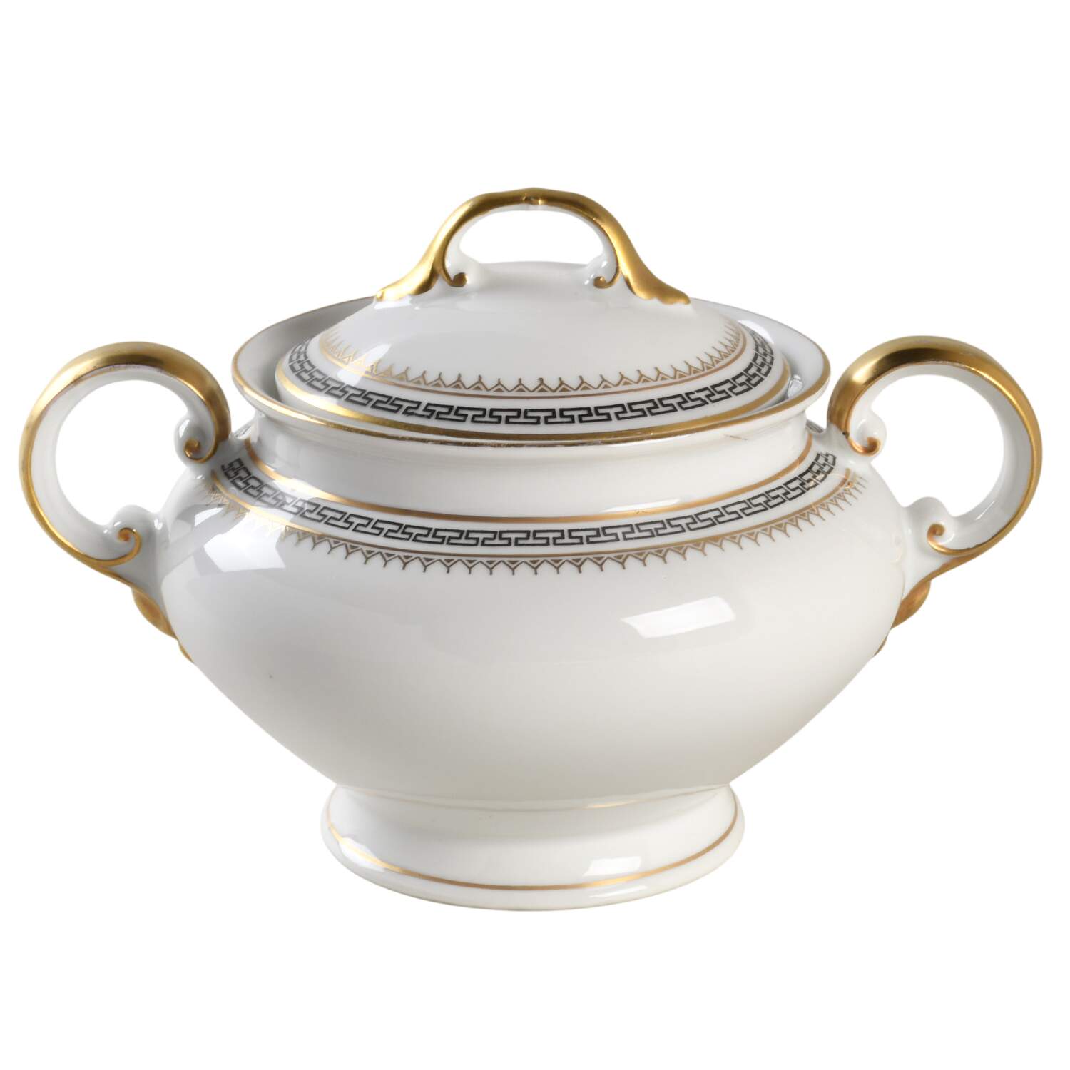 Athens (Black Key) Sugar Bowl & Lid by Z S & Co (Scherzer)-1