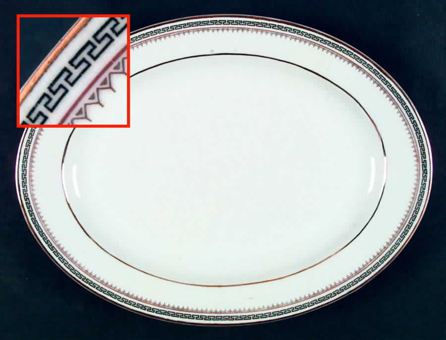 Athens (Black Key) 11" Oval Serving Platter by Z S & Co (Scherzer)-1