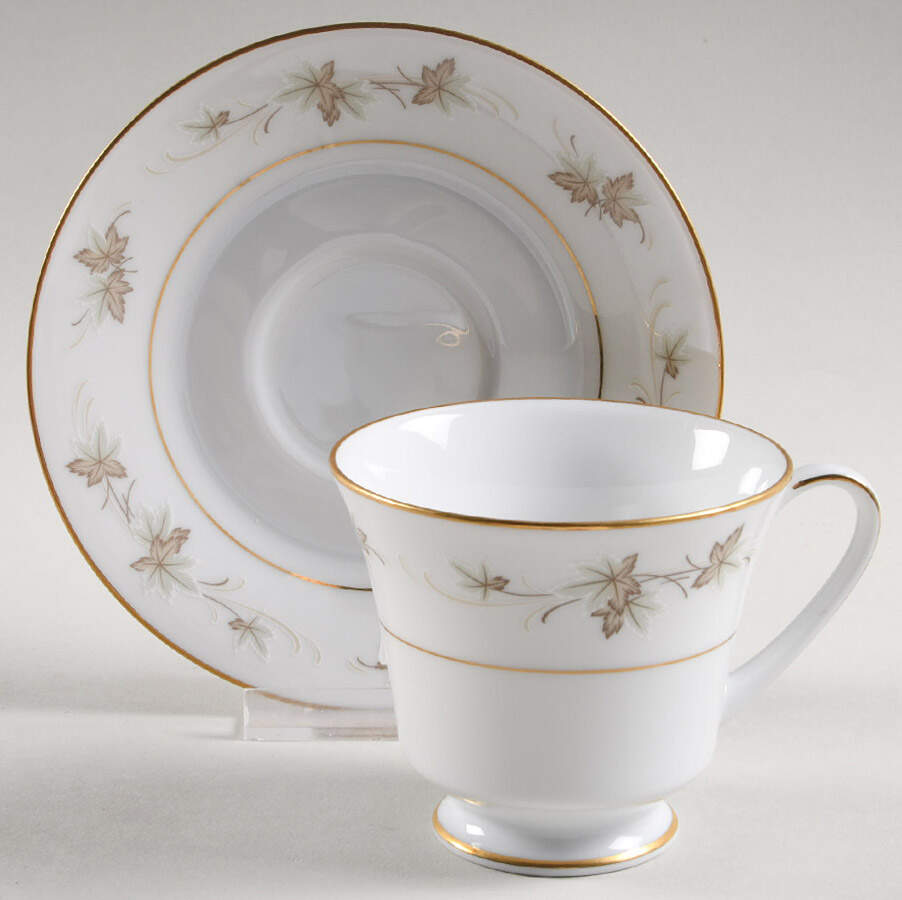 Autumn Gold Footed Cup & Saucer Set by Zylstra-1