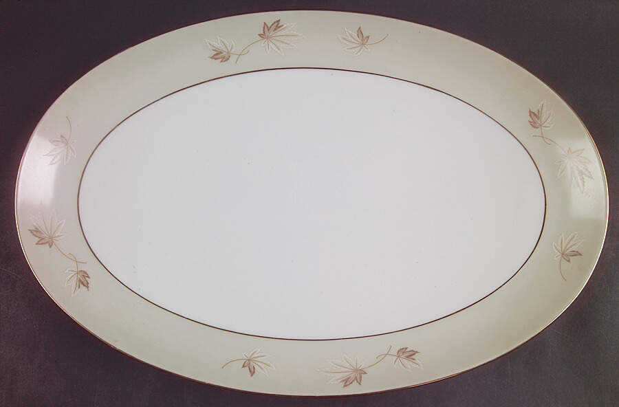 Frosted Leaves 16" Oval Serving Platter by Zylstra-1