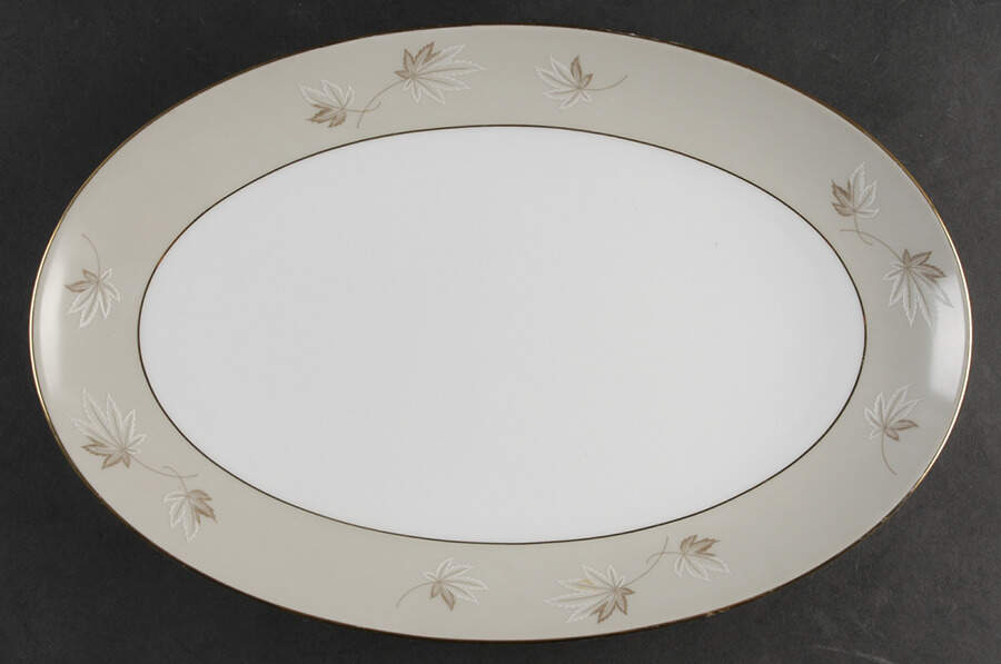 Frosted Leaves 14" Oval Serving Platter by Zylstra-1