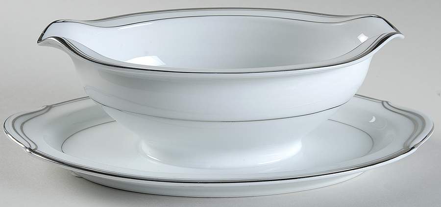 Silver Ecstasy Gravy Boat with Attached Underplate by Zylstra-1