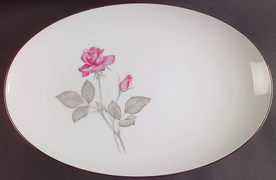 Zylstra Rose (Coupe, Japan) 16" Oval Serving Platter by Zylstra-1